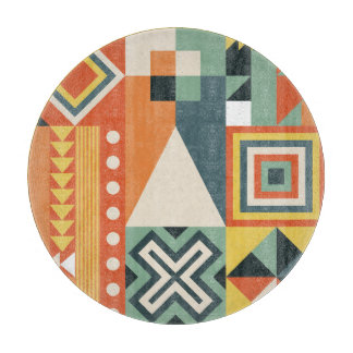 幾何学的な形状、平坦なシンプル背景。 カッティングボード