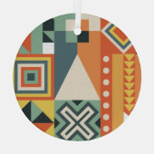 幾何学的な形状、平坦なシンプル背景。 ガラスオーナメント (裏面)