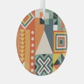 幾何学的な形状、平坦なシンプル背景。 ガラスオーナメント (正面右)