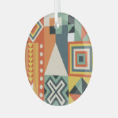 幾何学的な形状、平坦なシンプル背景。 ガラスオーナメント (正面左)