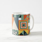 幾何学的な形状、平坦なシンプル背景。 コーヒーマグカップ (正面右)