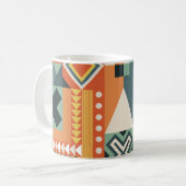 幾何学的な形状、平坦なシンプル背景。 コーヒーマグカップ (正面左)