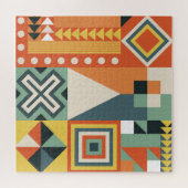 幾何学的な形状、平坦なシンプル背景。 ジグソーパズル (横)