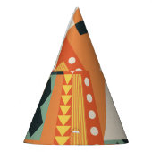 幾何学的な形状、平坦なシンプル背景。 パーティーハット (左)