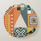 幾何学的な形状、平坦なシンプル背景。 ラウンドクッション (裏面)