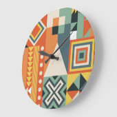 幾何学的な形状、平坦なシンプル背景。 ラージ壁時計 (傾斜)