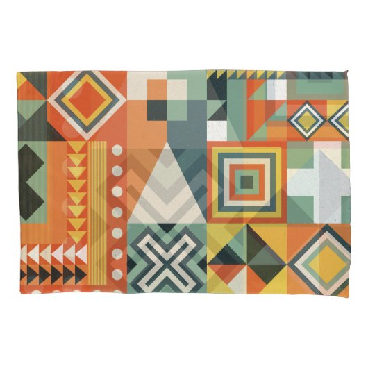 幾何学的な形状、平坦なシンプル背景。 枕カバー (正面)