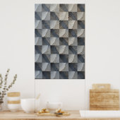 幾何学的な影：彫刻のようなテクスチャの錯覚 ポスター (キッチン)