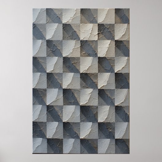 幾何学的な影：彫刻のようなテクスチャの錯覚 ポスター (正面)