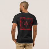 幾何学的な恍惚状態の赤 Tシャツ (裏面フル)