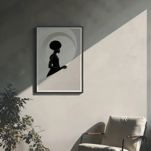 幾何学的な恵み:モノクロファッションプロファイル ポスター