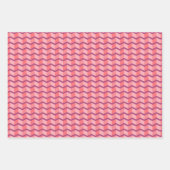 幾何学的な愛のハート、点と山形のストライプ点 ラッピングペーパーシート (正面2)