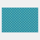 幾何学的な愛のハート、点、および山形のストライプ点 ラッピングペーパーシート (正面3)