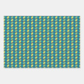 幾何学的な愛のハート、点、および山形のストライプ点 ラッピングペーパーシート (正面)