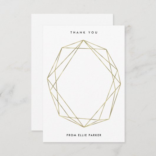 幾何学的な感謝|ののどの金ゴールド サンキューカード (正面/裏面)