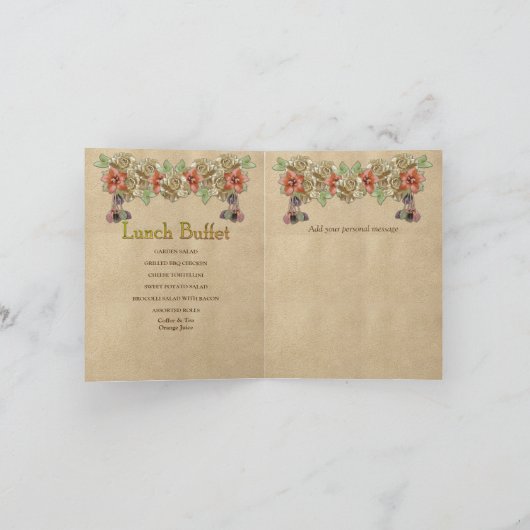 幾何学的な成長を遂げたレザー結婚アートのカップル・シャワー 招待状 (内部)