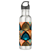 幾何学的な手のひら葉のアールデコの黄金のパターン