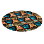 幾何学的な手のひら葉のアールデコの黄金のパターン カッティングボード (角)