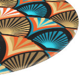 幾何学的な手のひら葉のアールデコの黄金のパターン カッティングボード (角)