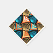 幾何学的な手のひら葉のアールデコの黄金のパターン スタンダードカクテルナプキン (角)