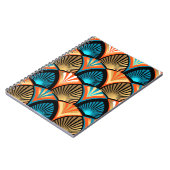 幾何学的な手のひら葉のアールデコの黄金のパターン ノートブック (左側)