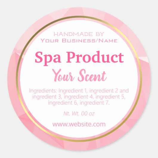 幾何学的な手作りスパ製品スモールホームビジネス ラウンドシール (正面)