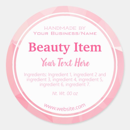 幾何学的な手作り気にスキンプロダクトホームビジネス ラウンドシール (正面)