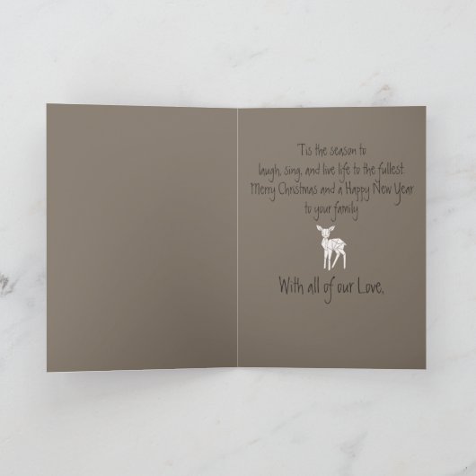 幾何学的な折り紙クリスマストナカイベビー林 カード (内部)