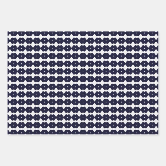 幾何学的な折り返し紙フラットシートセット3 ラッピングペーパーシート (正面2)