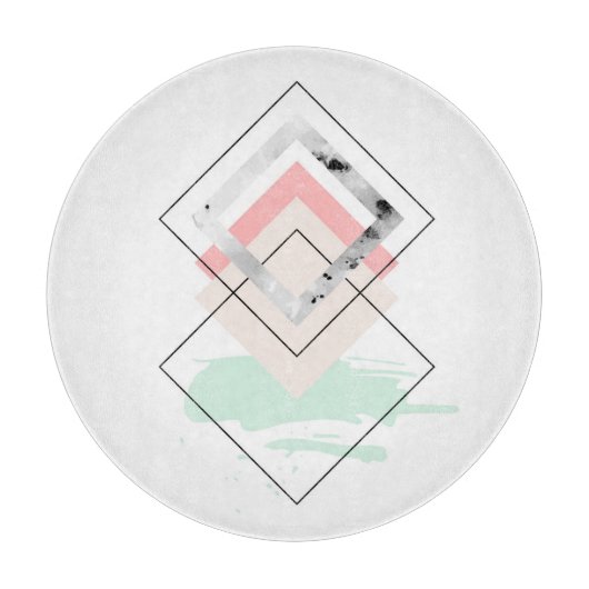 幾何学的な抽象デザイン カッティングボード (正面)