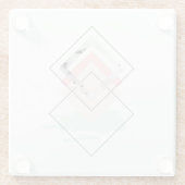 幾何学的な抽象デザイン ガラスコースター (裏面)