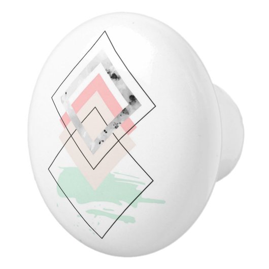 幾何学的な抽象デザイン セラミックノブ (右)