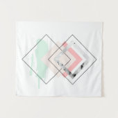 幾何学的な抽象デザイン タペストリー (正面(横))