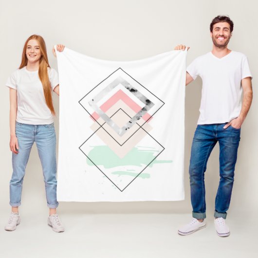 幾何学的な抽象デザイン フリースブランケット (インサイチュ)