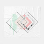 幾何学的な抽象デザイン フリースブランケット (正面(横))