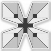 幾何学的な抽象モノグラム「X」 シール (正面)