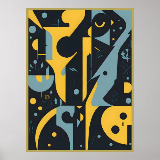 幾何学的な抽象化：はっきりした形状、鮮やかデザイン ポスター (正面)