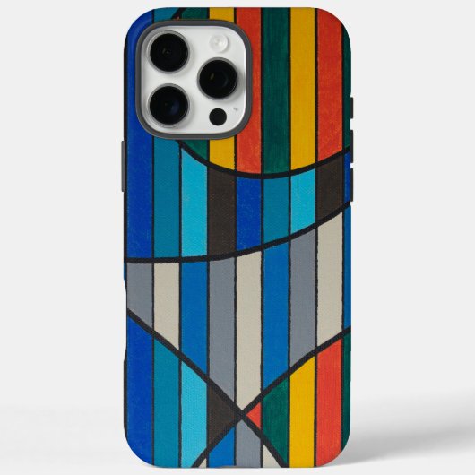 幾何学的な抽象柄と太いストライプと形 Case-Mate iPhoneケース (裏面)