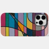 幾何学的な抽象柄と太いストライプと曲線 Case-Mate iPhoneケース (裏面 (横))