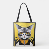 🐱幾何学的な抽象猫のスタイリッシュデザイン👜✨ トートバッグ (裏面)