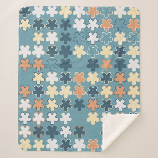 幾何学的な抽象芸術のシームレスなパターン シェルパブランケット (正面)