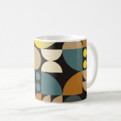 幾何学的な抽象芸術アートワークのカラフルのポスター コーヒーマグカップ (正面右)