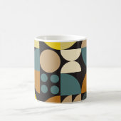幾何学的な抽象芸術アートワークのカラフルのポスター コーヒーマグカップ (中央)