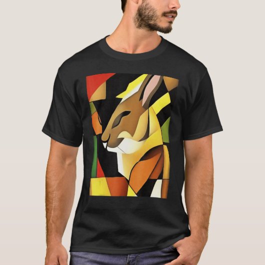 幾何学的な抽象芸術スタイル Tシャツ (正面)
