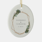 幾何学的な新着写真Our初めてのクリスマス セラミックオーナメント (右)