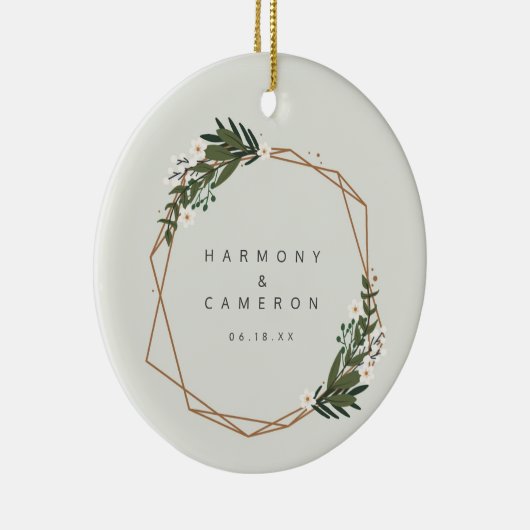 幾何学的な新着写真Our初めてのクリスマス セラミックオーナメント (右)