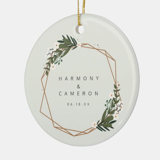 幾何学的な新着写真Our初めてのクリスマス セラミックオーナメント (左)