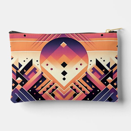 幾何学的な日没 – はっきりした対称 アクセサリーポーチ (裏面)