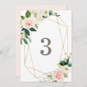 幾何学的な春のロマンスのテーブル数 メニュー (正面/裏面)