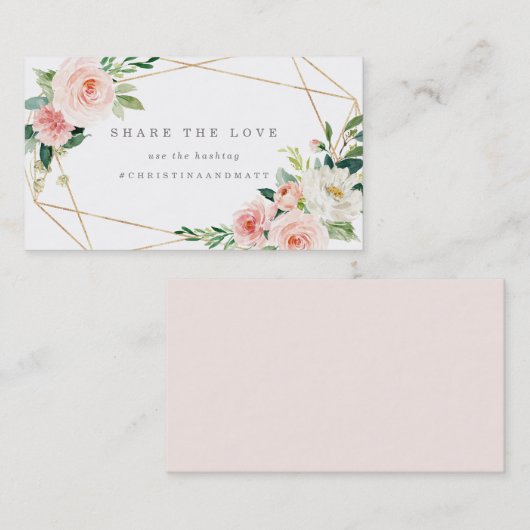 幾何学的な春のロマンスのHashtagカード 名刺 (正面/裏面)
